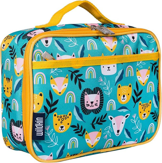 Wildkin Kids Insulated Lunch Box – Durable and Reusable for School & Travel - Party Animals