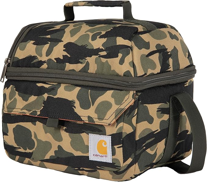 Carhartt 12 Can Two Compartment Lunch Box | Durable, Fully-Insulated Lunch Bag for Women & Men, Duck Blind Case, Large Lunchbox (Blind Duck Camo)