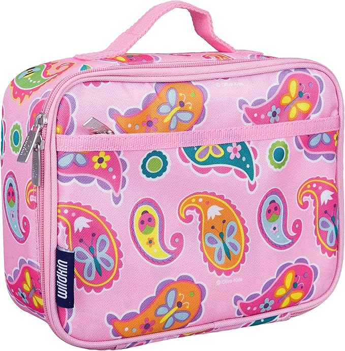 Wildkin Kids Insulated Lunch Box – Durable and Reusable for School & Travel - Paisley