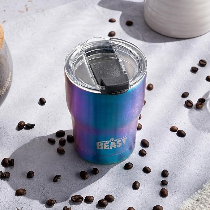 Beast 10 oz Tumbler Stainless Steel Vacuum Insulated Coffee Ice Cup Double Wall Travel Flask (Rainbow)