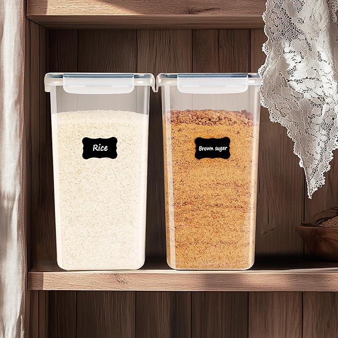 2 PC Flour Sugar Storage Containers (8.5L | 287 Oz) Extra Large Food Storage Containers with Lids - Airtight Leakproof BPA FREE Flour Container for Rice, Cereal, Sugar