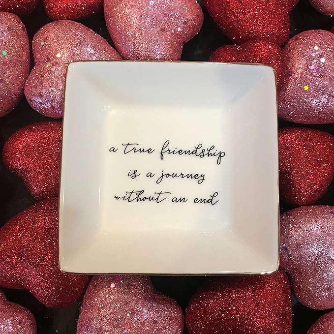 Simply Charmed Best Friend Gift for Women - Sentimental Gift - Birthday Gift for Friend - Ceramic Ring Dish for Her Jewelry