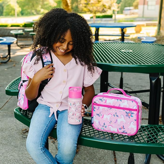Wildkin Kids Insulated Lunch Box – Durable and Reusable for School & Travel - Magical Unicorns