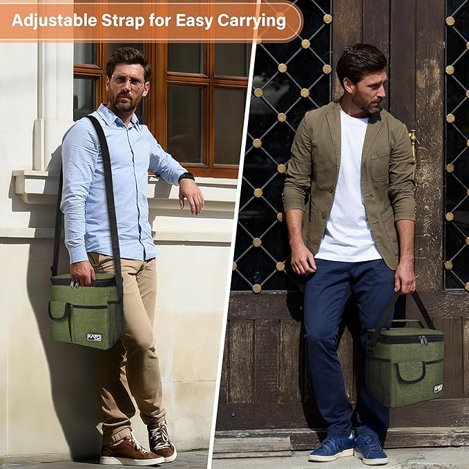 Tirrinia Insulated Large Lunch Bag for Women Men, Leakproof Lunch Box Containers for Adults, Work, School, Soft Lunchbox for Kids, Boys, Adult Cooler Bag for Picnic, Hiking,Beach