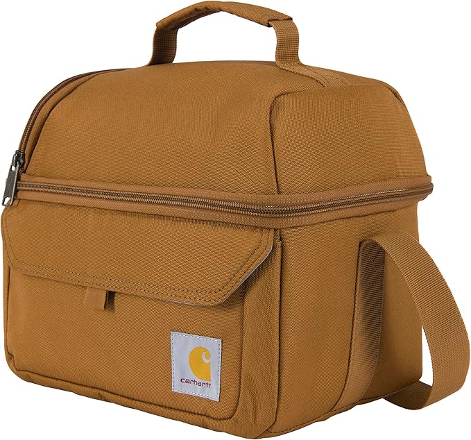 Carhartt 12 Can Two Compartment Lunch Box | Durable, Fully-Insulated Lunch Bag for Women & Men, Large Lunchbox (Carhartt Brown)