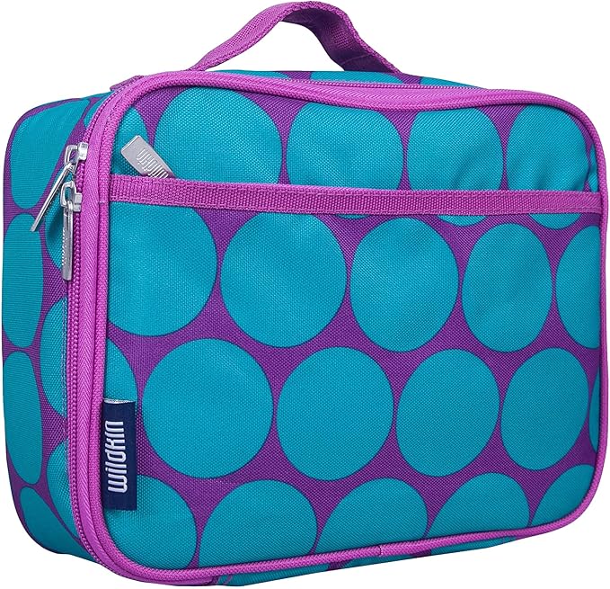 Wildkin Kids Insulated Lunch Box – Durable and Reusable for School & Travel - Big Dot Aqua