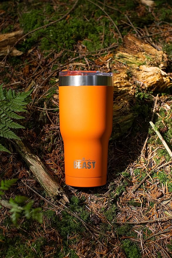 Beast 20 oz Tumbler Stainless Steel Vacuum Insulated Coffee Ice Cup Double Wall Travel Flask (Orange)