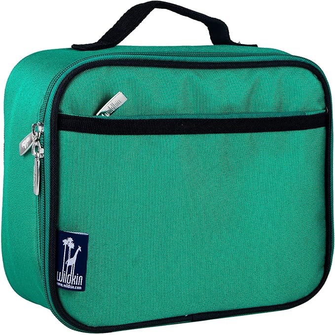 Wildkin Kids Insulated Lunch Box – Durable and Reusable for School & Travel - Emerald Green