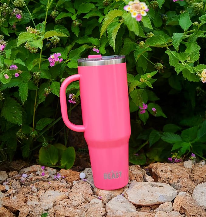 Beast 42 oz Tumbler Stainless Steel Vacuum Insulated Coffee Ice Cup Double Wall Travel Flask (Cupcake Pink)