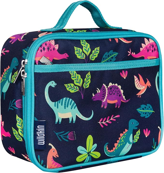 Wildkin Kids Insulated Lunch Box – Durable and Reusable for School & Travel - Darling Dinosaurs