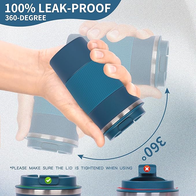 Coffee cups, mugs 17 oz - Insulated Coffee Travel Mug Spill Proof with Leak Proof Lid Vacuum Stainless Steel Insulated Mug Coffee Carry-On, Reusable Coffee Mug (biue)