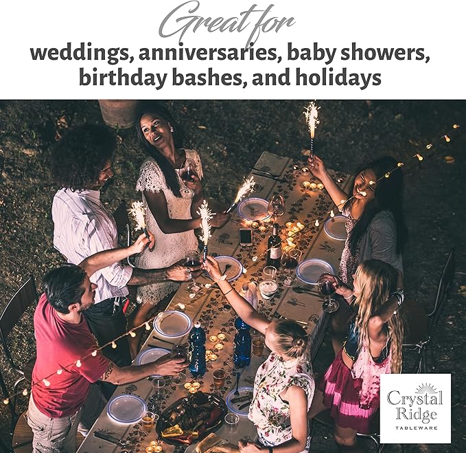 60 Pieces White Plastic Disposable Plates - Premium Heavy-Duty 30 Dinner Plates & 30 Salad Plates with Blue Rim Ideal for Party, Birthday and Special Events