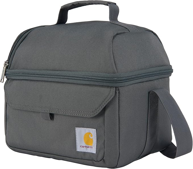 Carhartt 12 Can Two Compartment Lunch Box | Durable, Fully-Insulated Lunch Bag for Women & Men, Large Lunchbox (Gravel)
