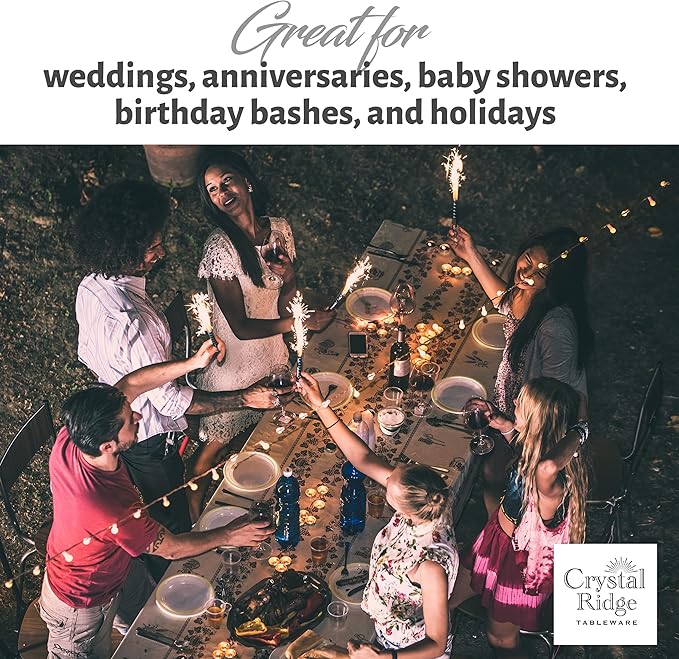 120-Piece Dinner Plastic Plates Set Premium 120 Dinner Plates, Disposable Plates for Party - White Plastic Wedding Plates with Gold Rim