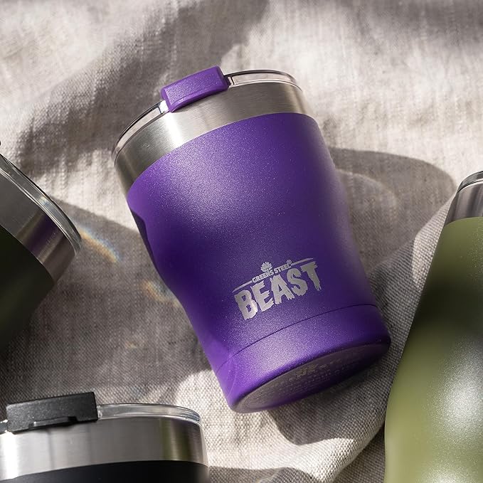 Beast 10 oz Tumbler Stainless Steel Vacuum Insulated Coffee Ice Cup Double Wall Travel Flask (Purple)