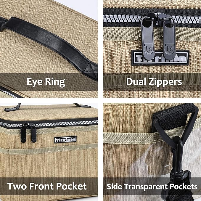 Tirrinia Insulated Lunch Bag for Women Men, Leakproof Lunch Box Containers for Adult, Work, School, Soft Lunchbox for Kids,Boys, Adult Cooler Bag for Picnic Hiking Beach,Khaki