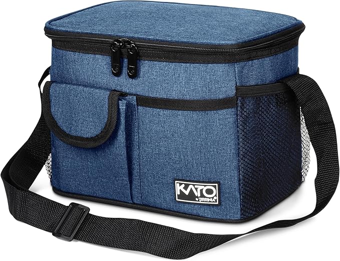 Tirrinia Insulated Lunch Bag for Women Men, Leakproof Lunch Box Containers for Adult, Work, School, Soft Lunchbox for Kids,Boys, Adult Cooler Bag for Picnic Hiking Beach,Dark Blue