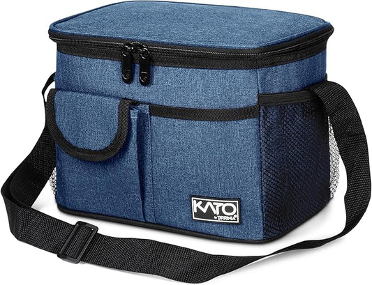 Tirrinia Insulated Lunch Bag for Women Men, Leakproof Lunch Box Containers for Adult, Work, School, Soft Lunchbox for Kids,Boys, Adult Cooler Bag for Picnic Hiking Beach,Dark Blue