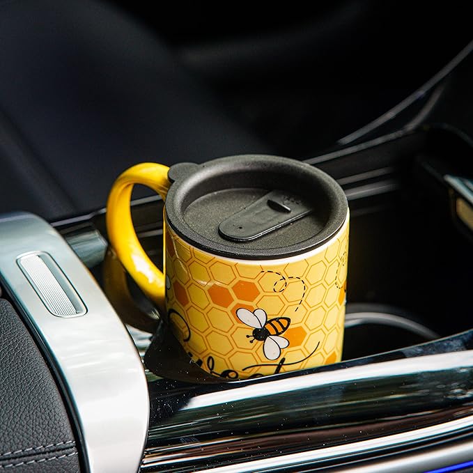 Topadorn Ceramic Mugs Porcelain Latte Tea Cup Coffee Mug with Gift Box,17oz.Sweet as Can Bee