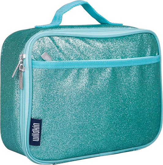 Wildkin Kids Insulated Lunch Box – Durable and Reusable for School & Travel - Blue Glitter