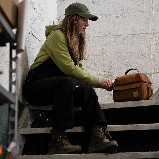 Carhartt 12 Can Two Compartment Lunch Box | Durable, Fully-Insulated Lunch Bag for Women & Men, Duck Blind Case, Large Lunchbox (Greenstone)
