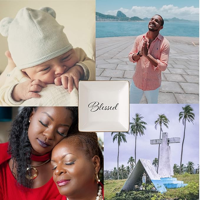 Simply Charmed Blessed Ceramic Jewelry Dish or Ring Holder - Religious Gift for Mother's Day, Confirmation or Baptism