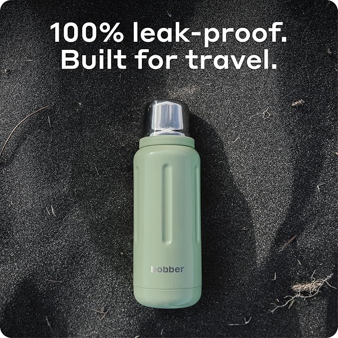 BOBBER 26 oz Thermal Bottle for Hot and Cold Drinks – Stainless Steel Insulated Water Bottle with Screw Top, Keeps Hot for 36 Hours – BPA-Free, Dishwasher Safe Thermo Flask (Green)