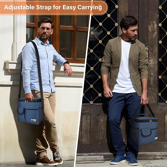 Tirrinia Insulated Large Lunch Bag for Women Men, Leakproof Lunch Box Containers for Adults, Work, School, Soft Lunchbox for Kids, Boys, Adult Cooler Bag for Picnic, Hiking,Beach