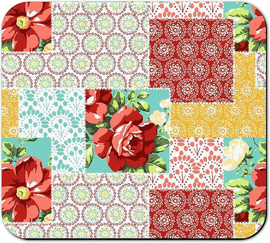 Rubber Dish Drying Mat for Kitchen Counter Large Boho Flowers Washable Quick Home Coffee Pad Fit Under Sink,Bar,Utensils 16x18in