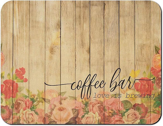 Rubber Dish Drying Mat for Kitchen Counter Large Coffee Bar Washable Quick Home Coffee Pad Fit Under Sink,Bar,Utensils or Stemware (24x18in)